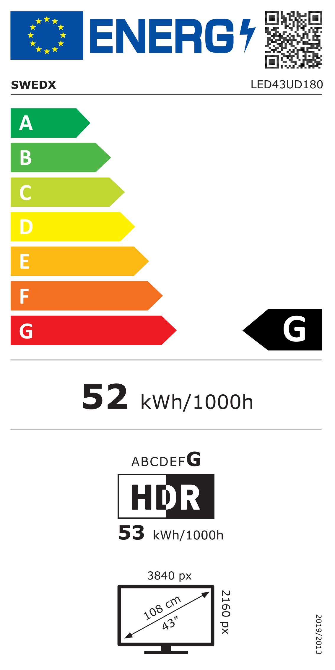 SWEDX 43 tum Digital Skylt 4K